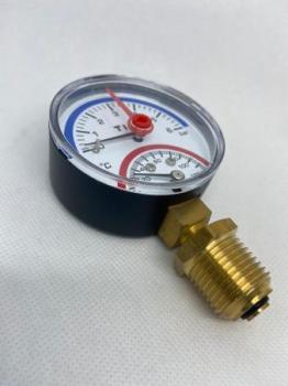 Термоманометр радиальный TIM 63мм 6бар (0°C - 120°C) с/п